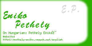 eniko pethely business card